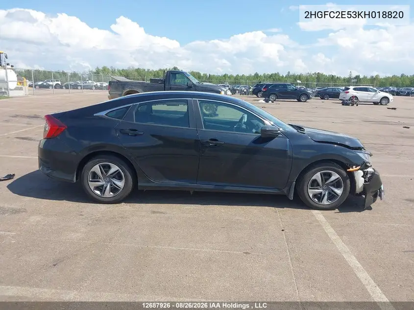2019 HONDA CIVIC VIN 2HGFC2E53KH018820 — фото 13