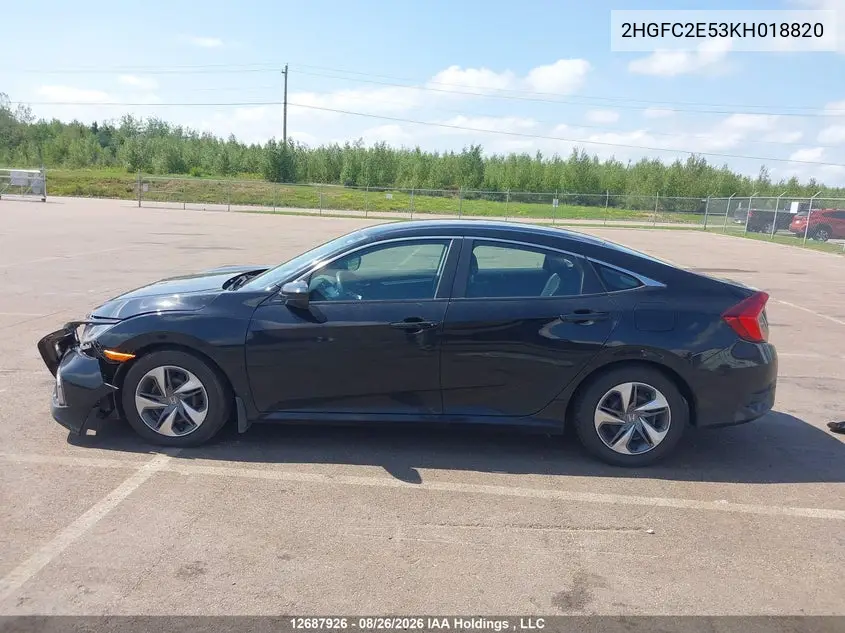 2019 HONDA CIVIC VIN 2HGFC2E53KH018820 — фото 14