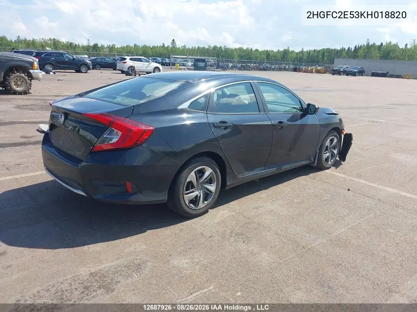 2019 HONDA CIVIC VIN 2HGFC2E53KH018820 — фото 4
