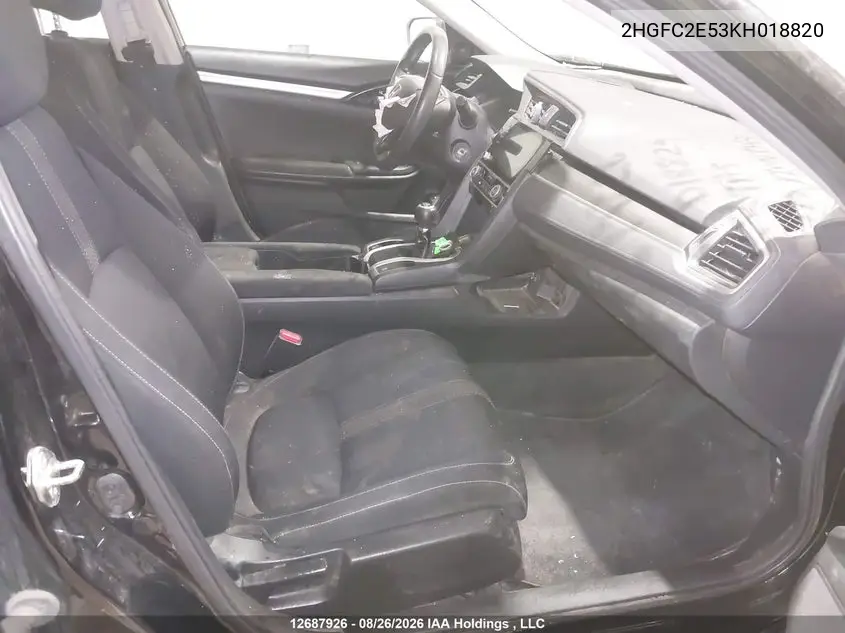 2019 HONDA CIVIC VIN 2HGFC2E53KH018820 — фото 5