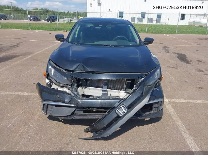 2019 HONDA CIVIC VIN 2HGFC2E53KH018820 — фото 6