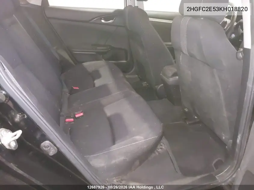 2019 HONDA CIVIC VIN 2HGFC2E53KH018820 — фото 8