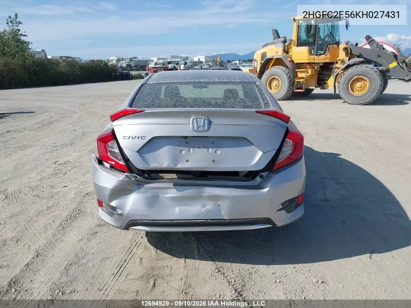2019 HONDA CIVIC VIN 2HGFC2F56KH027431 — фото 17