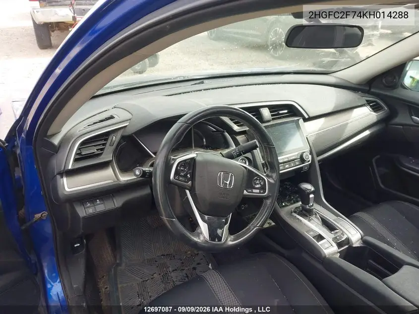 2019 HONDA CIVIC VIN 2HGFC2F74KH014288 — фото 18