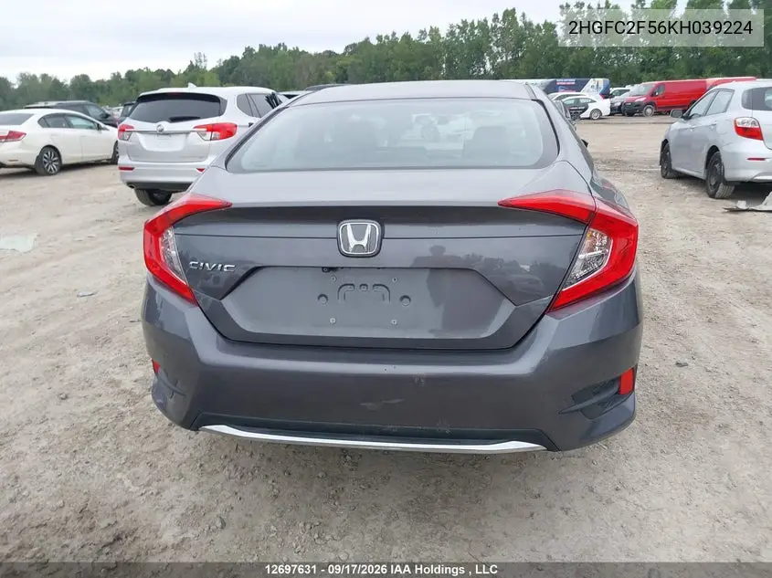 2019 HONDA CIVIC VIN 2HGFC2F56KH039224 — фото 16