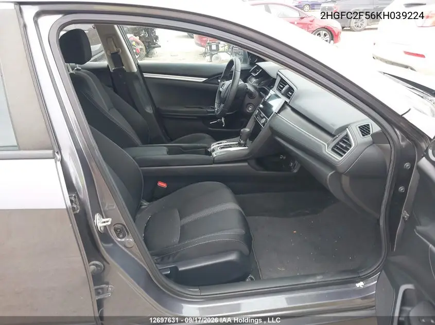 2019 HONDA CIVIC VIN 2HGFC2F56KH039224 — фото 5