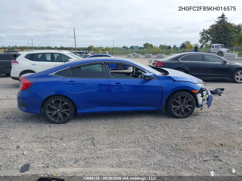 2019 HONDA CIVIC VIN 2HGFC2F85KH016575 — фото 13