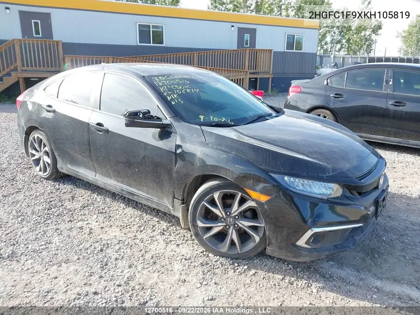 HONDA CIVIC 2019, VIN 2HGFC1F9XKH105819