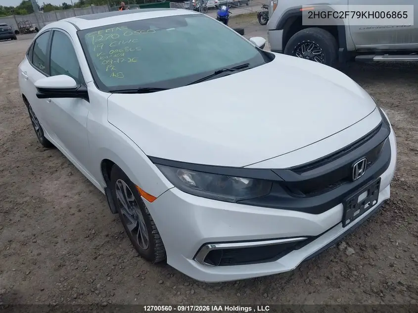 HONDA CIVIC 2019, VIN 2HGFC2F79KH006865