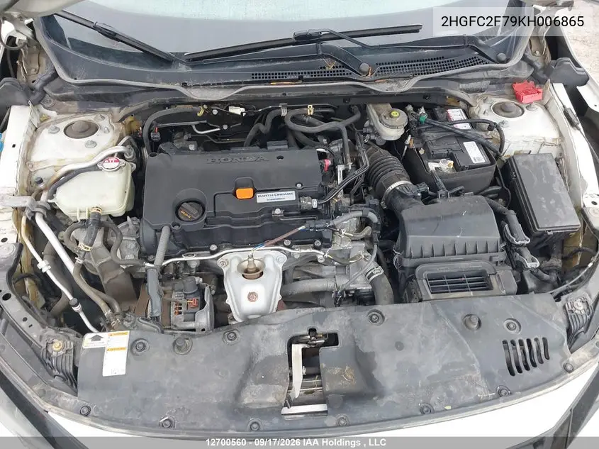 2019 HONDA CIVIC VIN 2HGFC2F79KH006865 — фото 10
