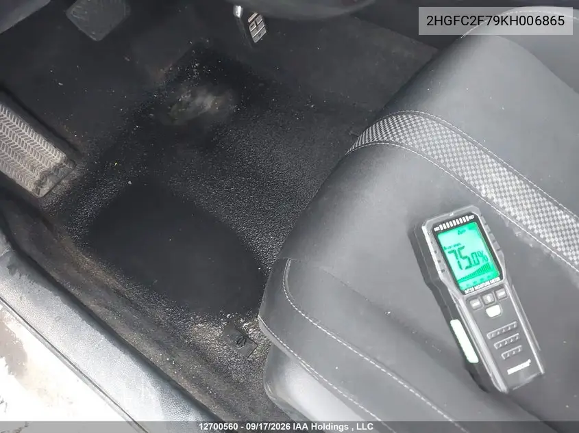 2019 HONDA CIVIC VIN 2HGFC2F79KH006865 — фото 6