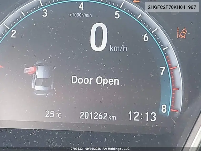 2019 HONDA CIVIC VIN 2HGFC2F70KH041987 — фото 15