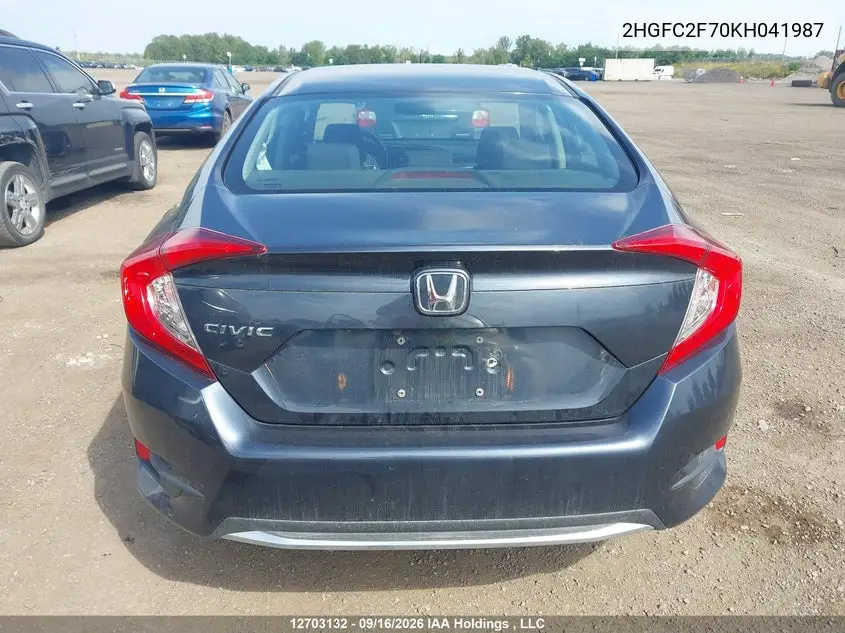 2019 HONDA CIVIC VIN 2HGFC2F70KH041987 — фото 16