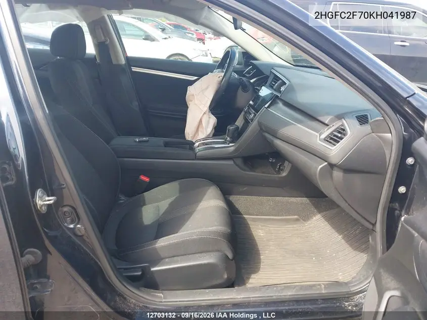 2019 HONDA CIVIC VIN 2HGFC2F70KH041987 — фото 5
