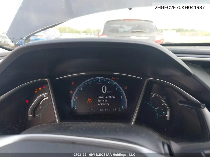2019 HONDA CIVIC VIN 2HGFC2F70KH041987 — фото 7