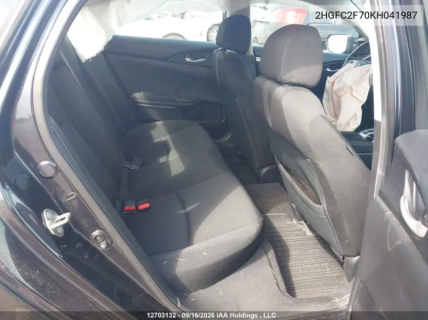 2019 HONDA CIVIC VIN 2HGFC2F70KH041987 — фото 8