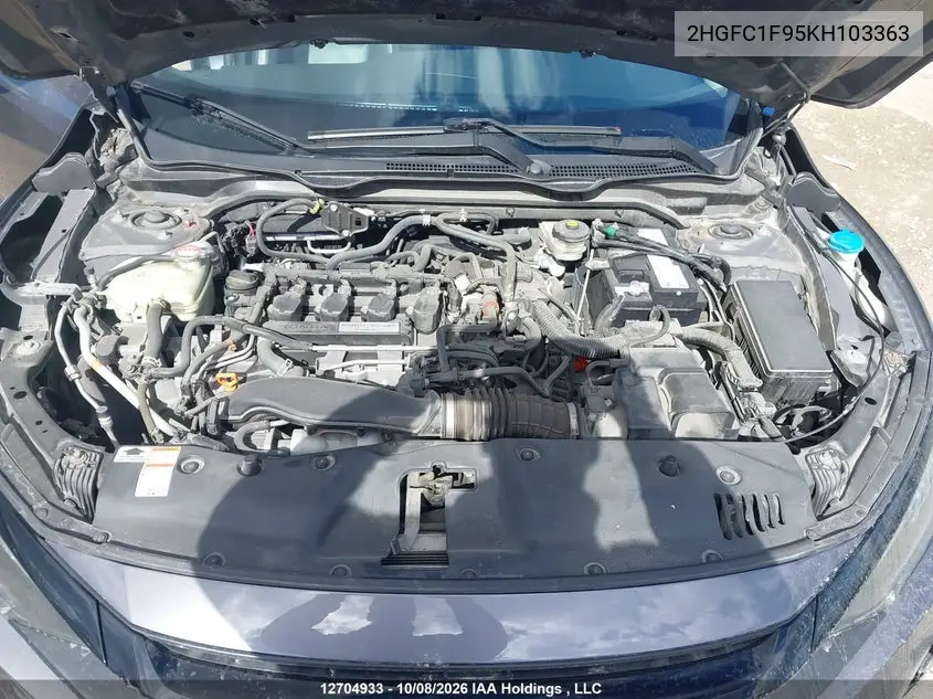 2019 HONDA CIVIC VIN 2HGFC1F95KH103363 — фото 10