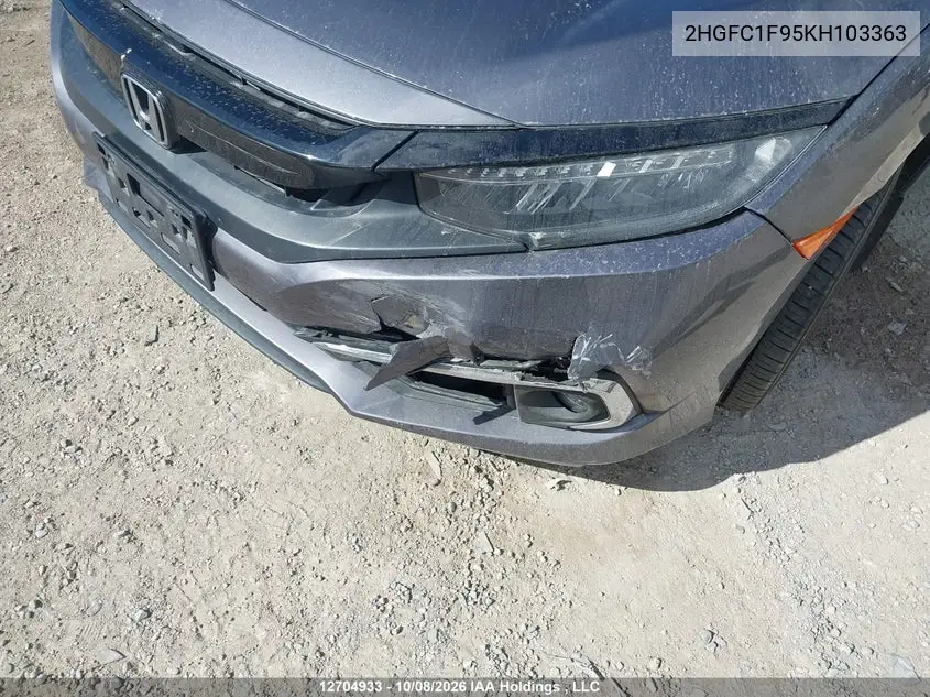 2019 HONDA CIVIC VIN 2HGFC1F95KH103363 — фото 12