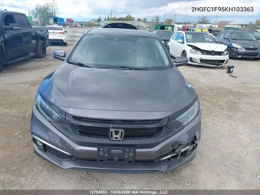 2019 HONDA CIVIC VIN 2HGFC1F95KH103363 — фото 13