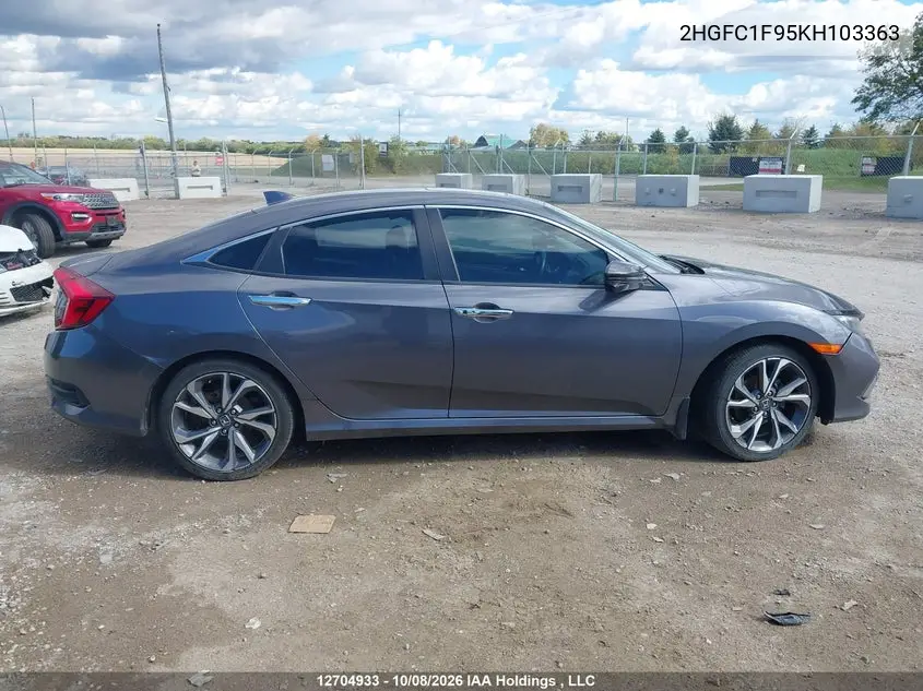 2019 HONDA CIVIC VIN 2HGFC1F95KH103363 — фото 14