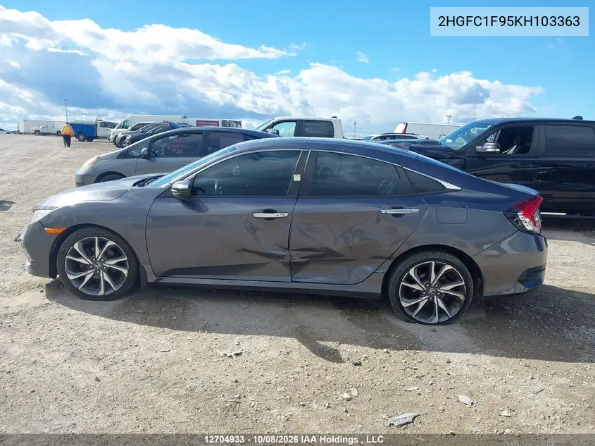 2019 HONDA CIVIC VIN 2HGFC1F95KH103363 — фото 15