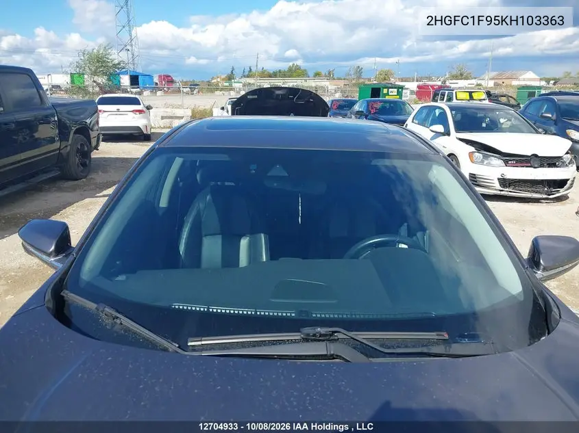 2019 HONDA CIVIC VIN 2HGFC1F95KH103363 — фото 18
