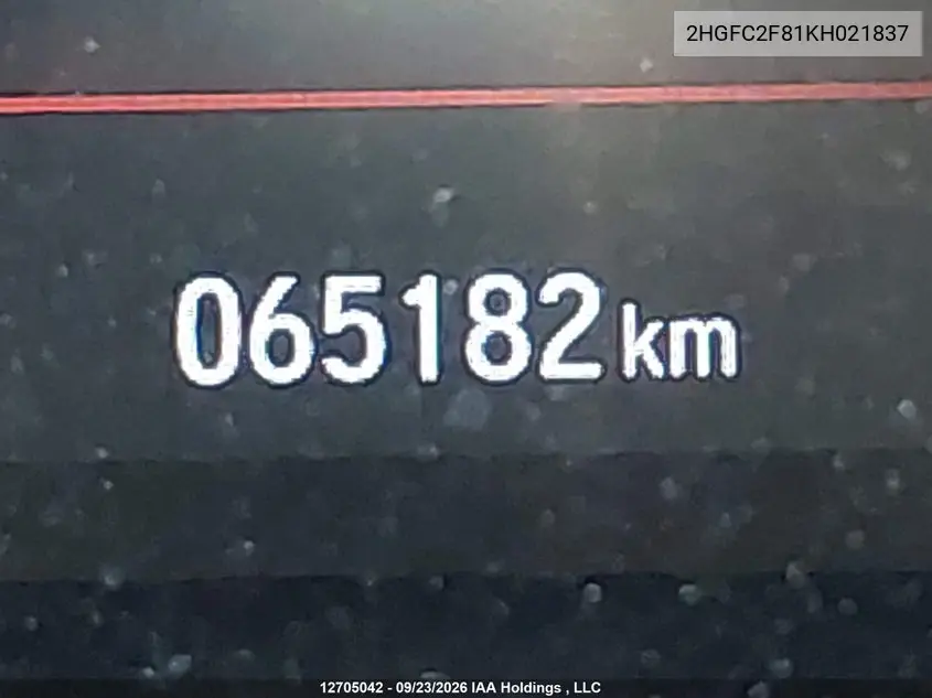 2019 HONDA CIVIC VIN 2HGFC2F81KH021837 — фото 15