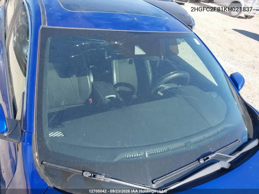 2019 HONDA CIVIC VIN 2HGFC2F81KH021837 — фото 17