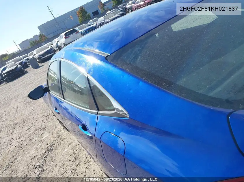 2019 HONDA CIVIC VIN 2HGFC2F81KH021837 — фото 20