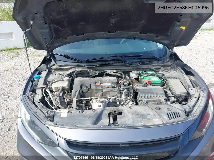 2019 HONDA CIVIC VIN 2HGFC2F58KH005995 — фото 10