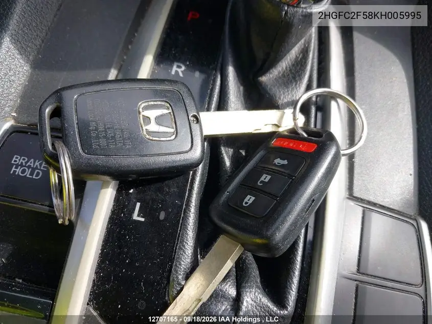 2019 HONDA CIVIC VIN 2HGFC2F58KH005995 — фото 11