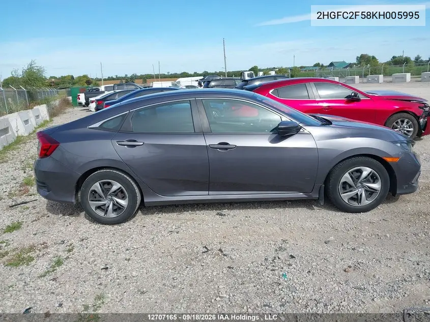 2019 HONDA CIVIC VIN 2HGFC2F58KH005995 — фото 13