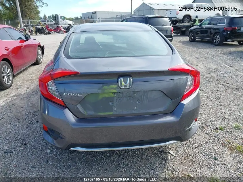 2019 HONDA CIVIC VIN 2HGFC2F58KH005995 — фото 16