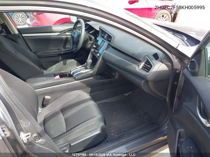 2019 HONDA CIVIC VIN 2HGFC2F58KH005995 — фото 5