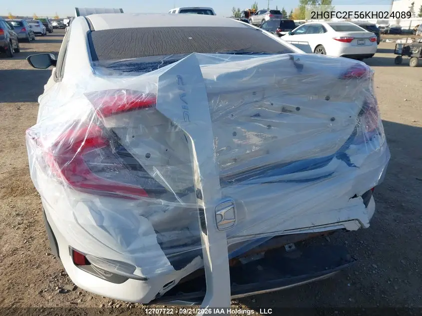2019 HONDA CIVIC VIN 2HGFC2F56KH024089 — фото 22