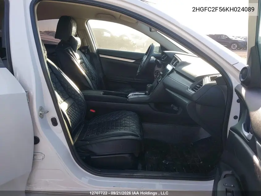 2019 HONDA CIVIC VIN 2HGFC2F56KH024089 — фото 5