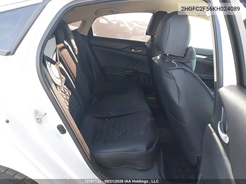 2019 HONDA CIVIC VIN 2HGFC2F56KH024089 — фото 8