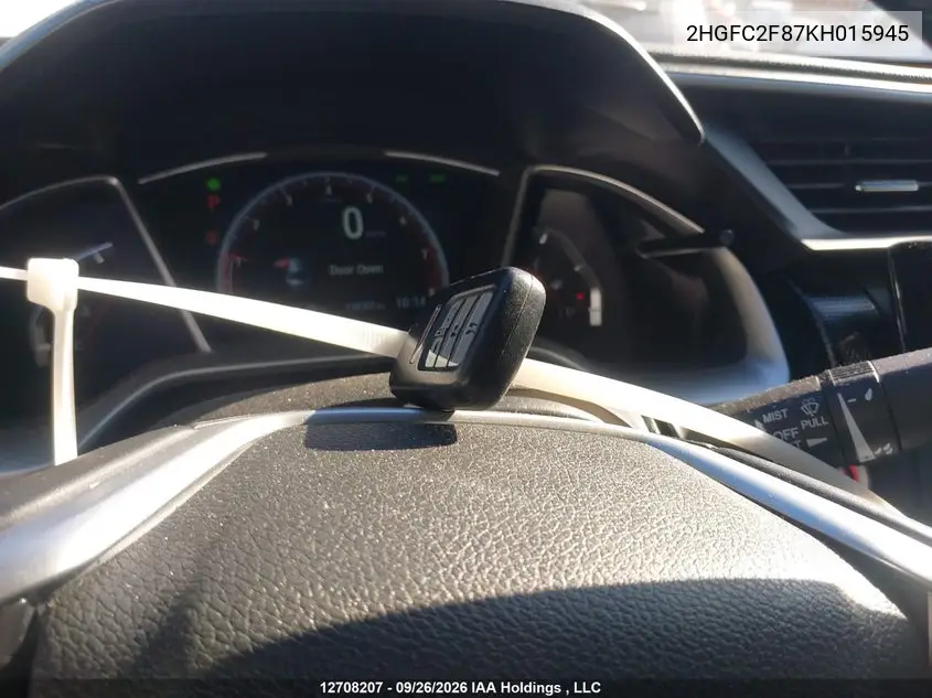 2019 HONDA CIVIC VIN 2HGFC2F87KH015945 — фото 11