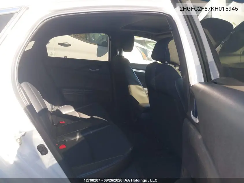 2019 HONDA CIVIC VIN 2HGFC2F87KH015945 — фото 8
