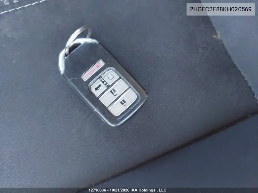 HONDA CIVIC 2019, VIN 2HGFC2F88KH020569