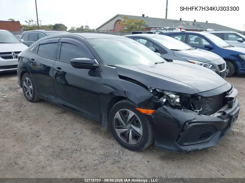 HONDA CIVIC 2019, VIN SHHFK7H34KU303300