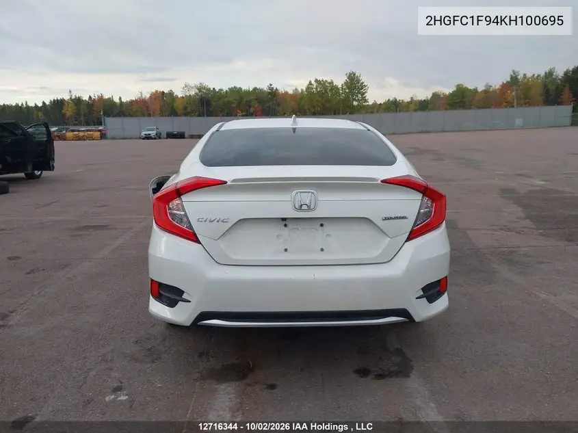 2019 HONDA CIVIC VIN 2HGFC1F94KH100695 — фото 17