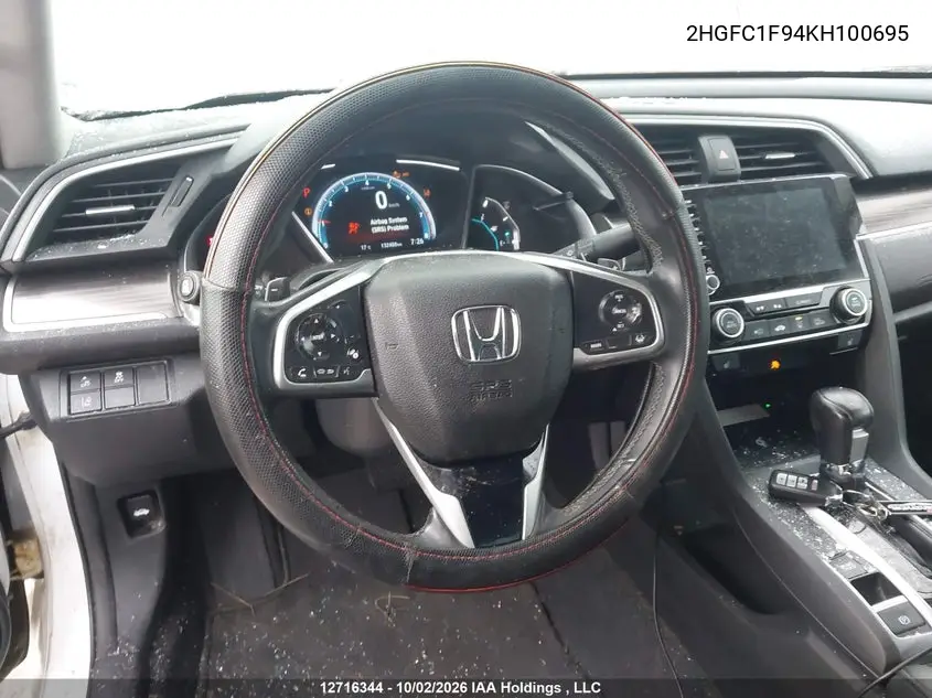 2019 HONDA CIVIC VIN 2HGFC1F94KH100695 — фото 19