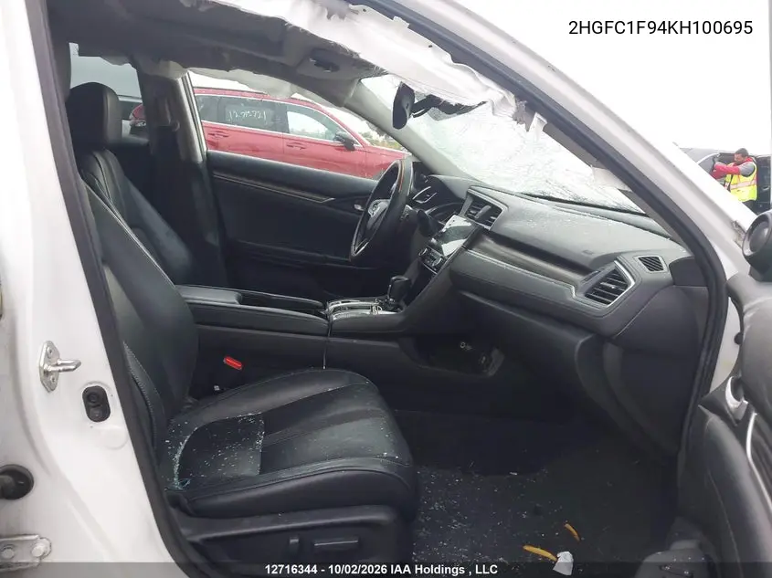 2019 HONDA CIVIC VIN 2HGFC1F94KH100695 — фото 6