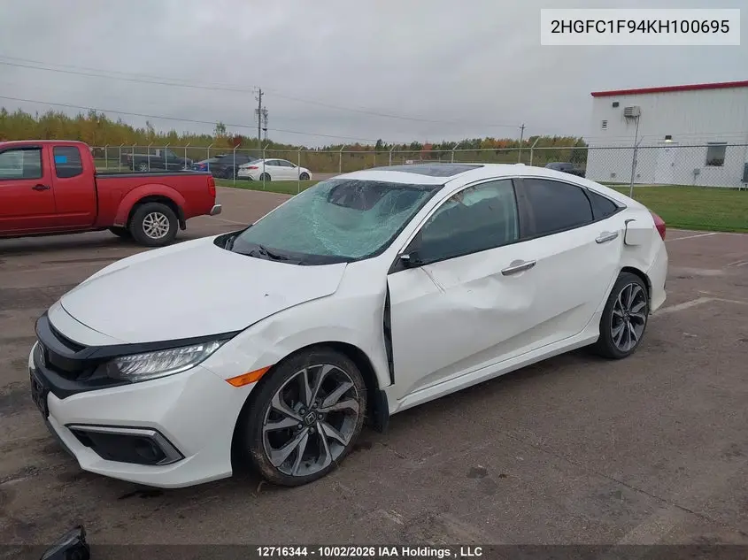 2019 HONDA CIVIC VIN 2HGFC1F94KH100695 — фото 7