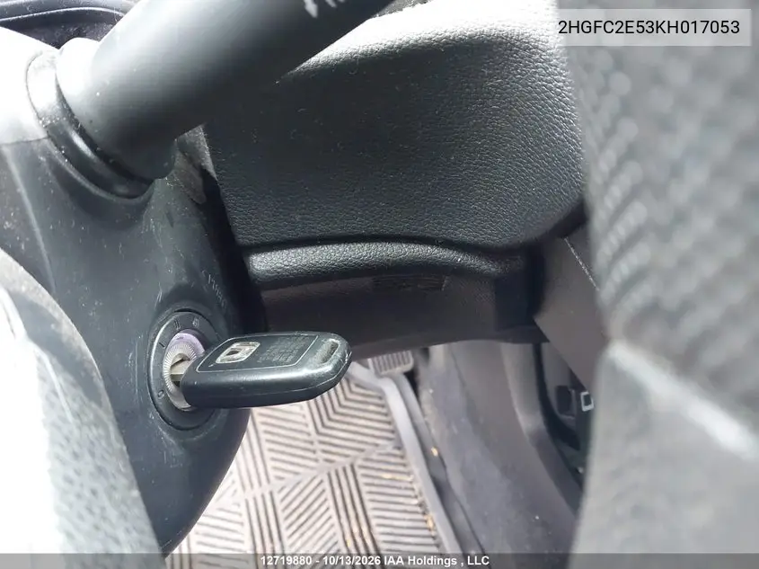 2019 HONDA CIVIC VIN 2HGFC2E53KH017053 — фото 11