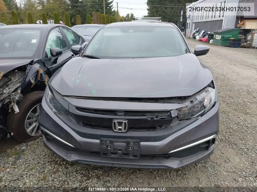 2019 HONDA CIVIC VIN 2HGFC2E53KH017053 — фото 12