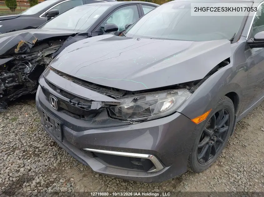 2019 HONDA CIVIC VIN 2HGFC2E53KH017053 — фото 6