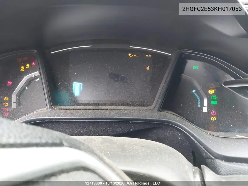 2019 HONDA CIVIC VIN 2HGFC2E53KH017053 — фото 7