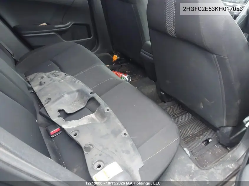 2019 HONDA CIVIC VIN 2HGFC2E53KH017053 — фото 8